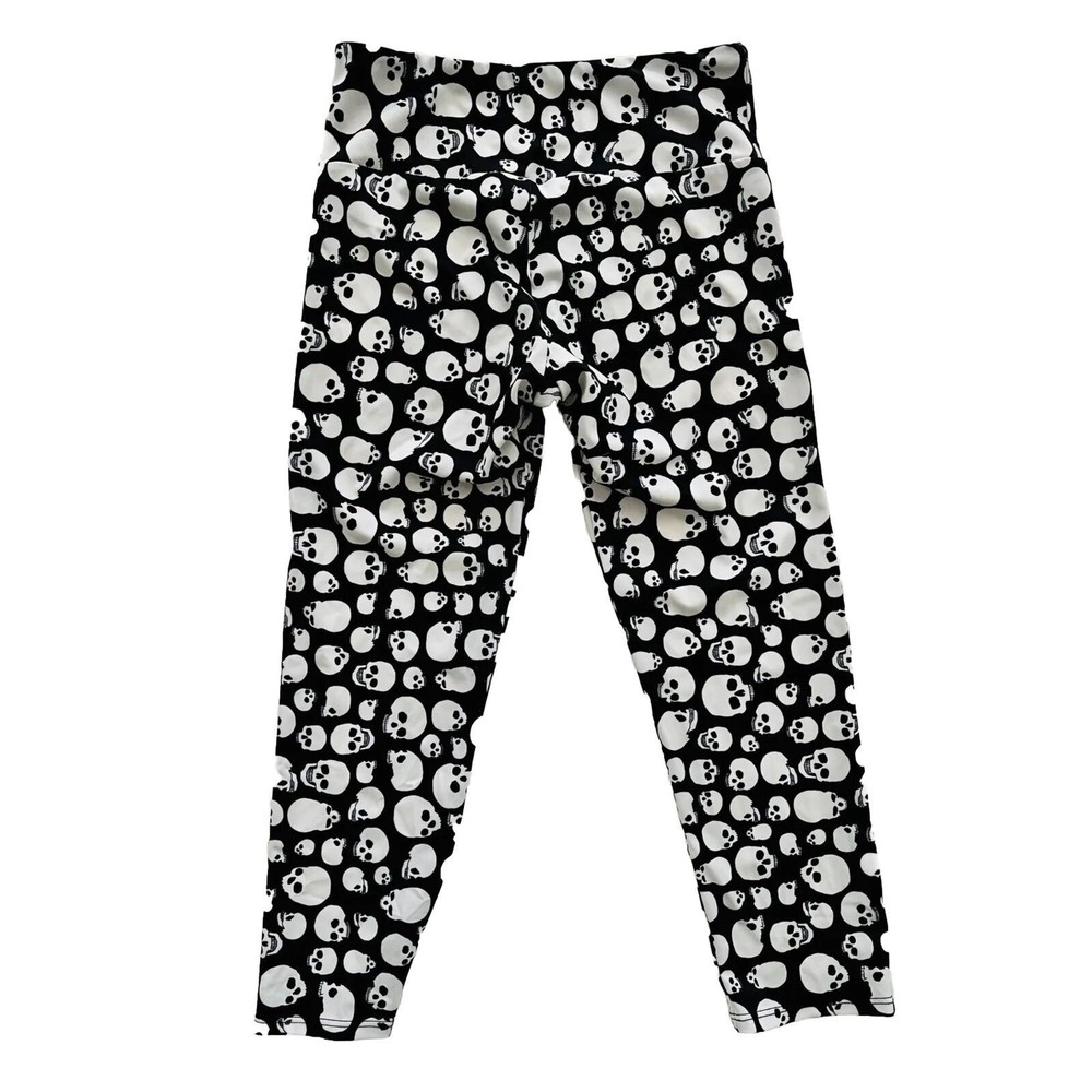 Onzie Skull Mid Rise Crop Leggings Size XS Athletic Womens Yoga